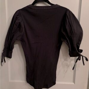 Ulla Johnson Rory Shirt: ribbed top with poplin sleeves.